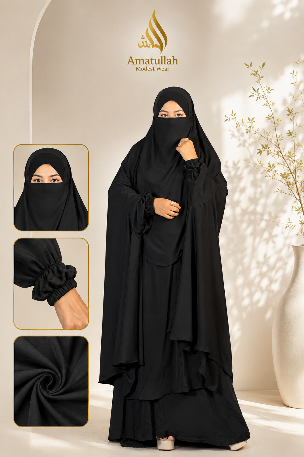 Semi long khimar black